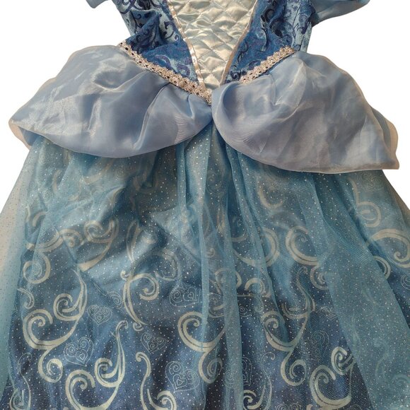 Girls Cinderella Costume 7-8 Years Light Blue Princess Dress w Poofy Skirt - Picture 7 of 10